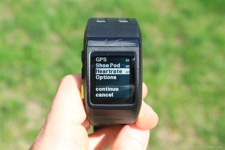 Nike+ GPS Sportwatch Sensor Options