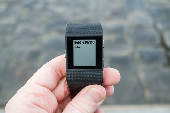 How do i get text messages on my fitbit surge