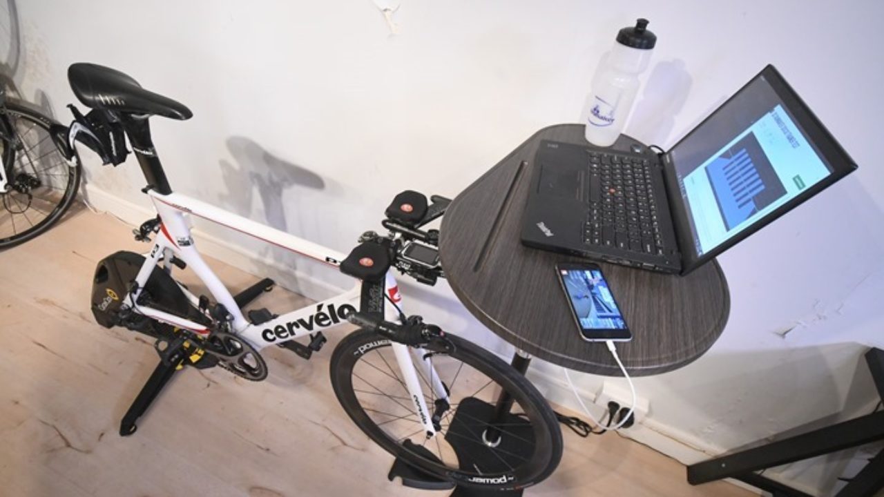 indoor cycling desk