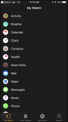 Apple Watch Default Apps