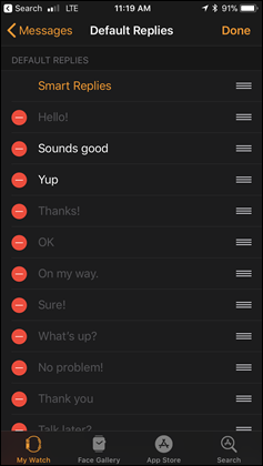 Apple Watch Series 3 Text Messages Default Replies