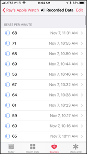 Apple Wtach Series 3 24x7 HR Data