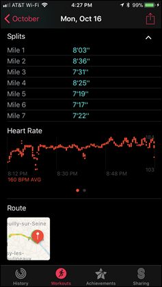 Apple Watch Series 3 Workouts App Splits